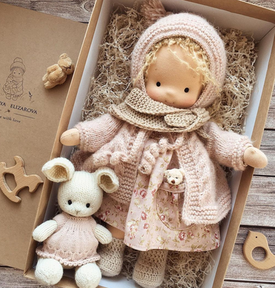 Handmade Waldorf Doll – Creative, Imaginative Play with Premium Mohair or Curly Hair