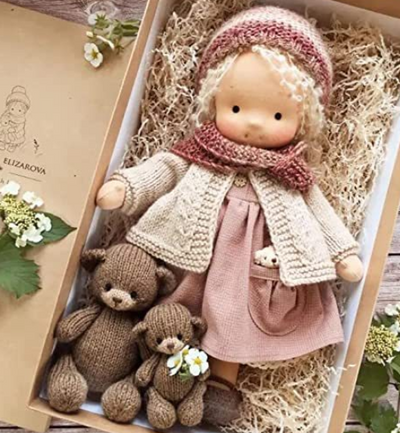 Handmade Waldorf Doll – Creative, Imaginative Play with Premium Mohair or Curly Hair