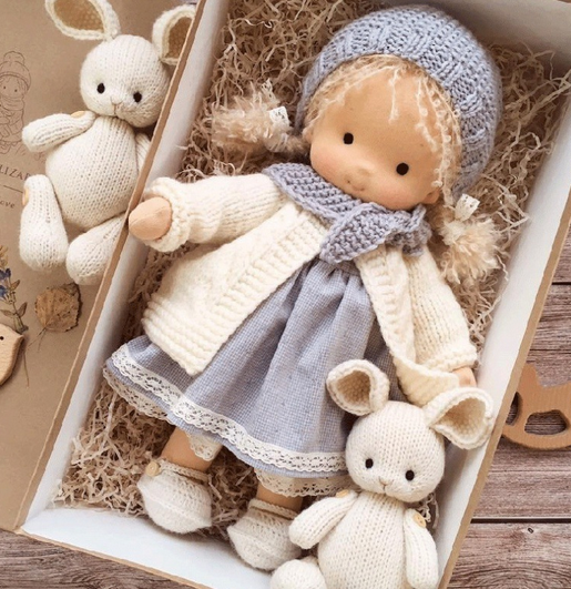Handmade Waldorf Doll – Creative, Imaginative Play with Premium Mohair or Curly Hair