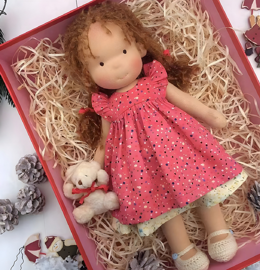 Handmade Waldorf Doll – Creative, Imaginative Play with Premium Mohair or Curly Hair