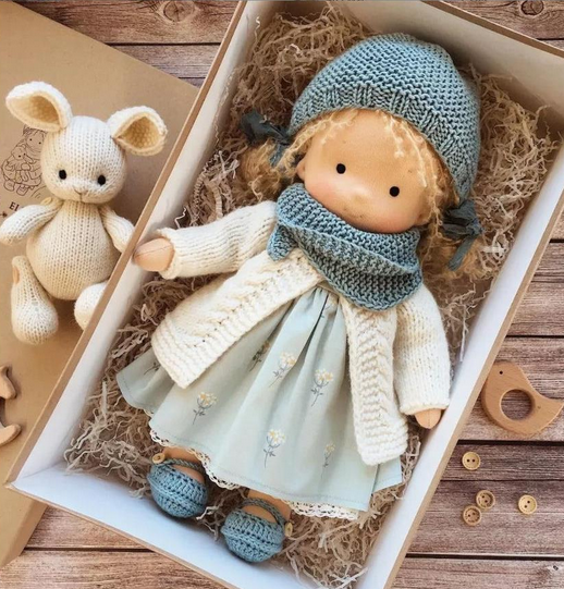 Handmade Waldorf Doll – Creative, Imaginative Play with Premium Mohair or Curly Hair