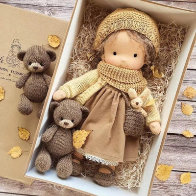 Handmade Waldorf Doll – Creative, Imaginative Play with Premium Mohair or Curly Hair