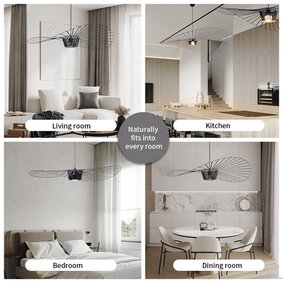 Rosland Vertigo Pendant Light – Elegant Hat-Inspired Design for a Sophisticated Interior